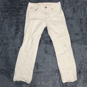 American Eagle Mens Straight Leg Jeans Off-White Cream Denim 100 Cotton 32x30